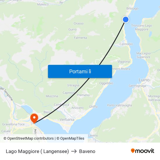 Lago Maggiore ( Langensee) to Baveno map