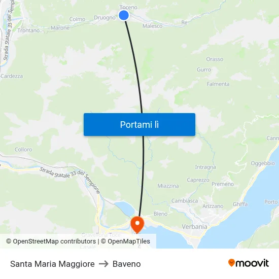 Santa Maria Maggiore to Baveno map