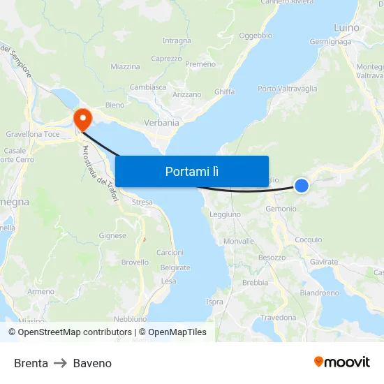 Brenta to Baveno map