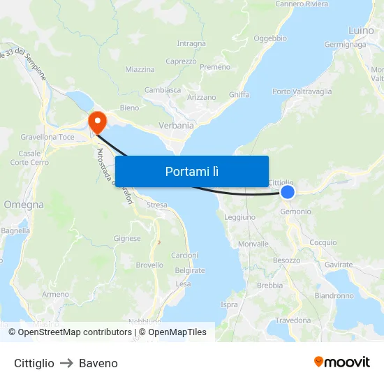 Cittiglio to Baveno map