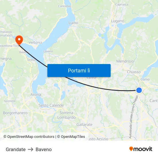 Grandate to Baveno map