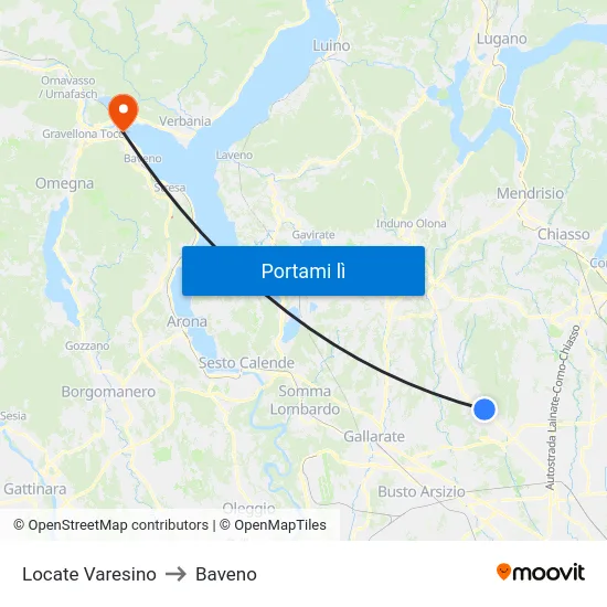 Locate Varesino to Baveno map