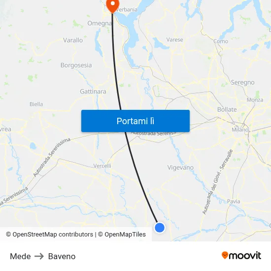 Mede to Baveno map