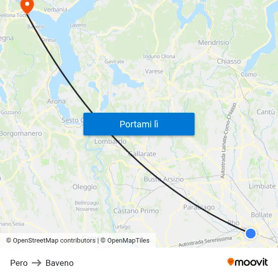 Pero to Baveno map