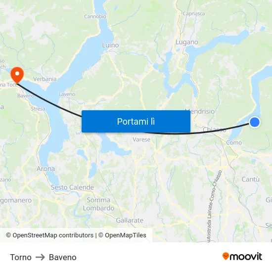 Torno to Baveno map
