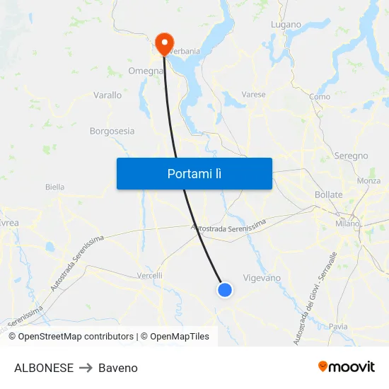 ALBONESE to Baveno map