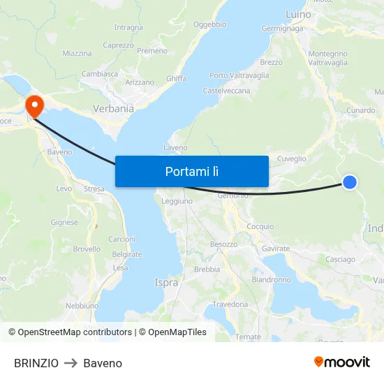 BRINZIO to Baveno map