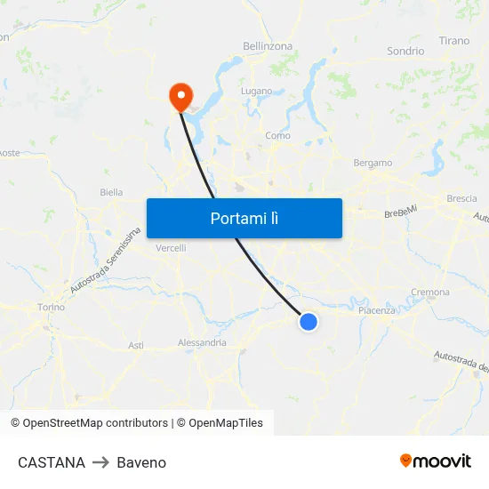 CASTANA to Baveno map