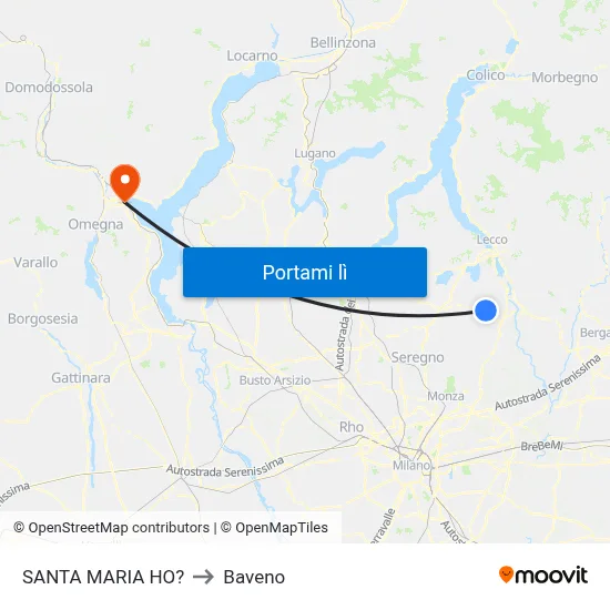 SANTA MARIA HO? to Baveno map