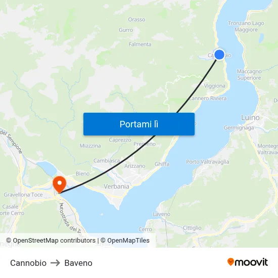 Cannobio to Baveno map
