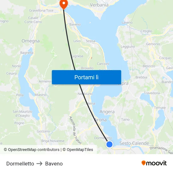 Dormelletto to Baveno map