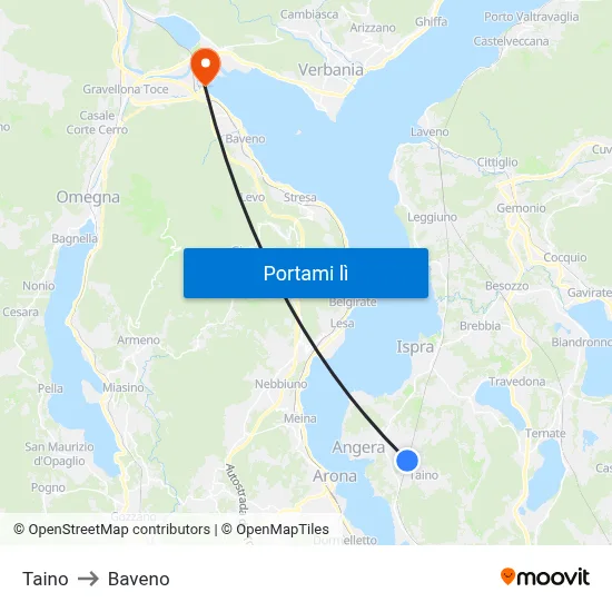 Taino to Baveno map