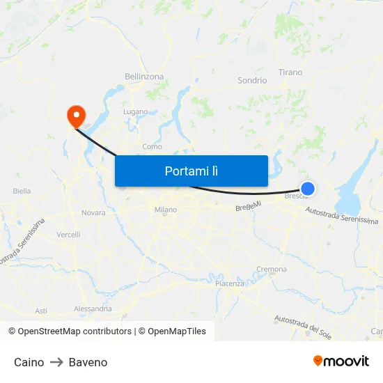 Caino to Baveno map