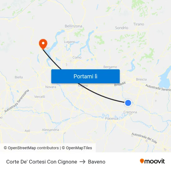 Corte De' Cortesi Con Cignone to Baveno map