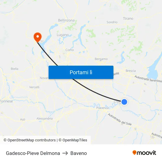 Gadesco-Pieve Delmona to Baveno map