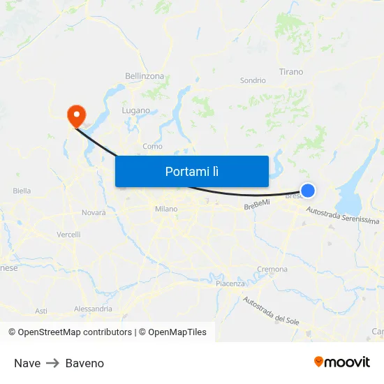 Nave to Baveno map