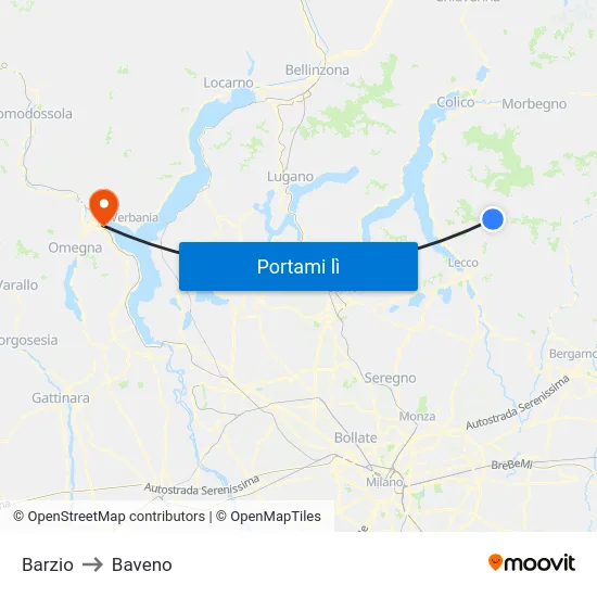 Barzio to Baveno map
