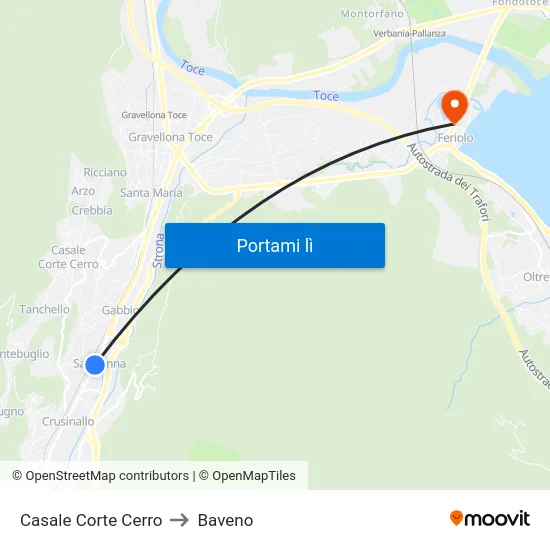 Casale Corte Cerro to Baveno map