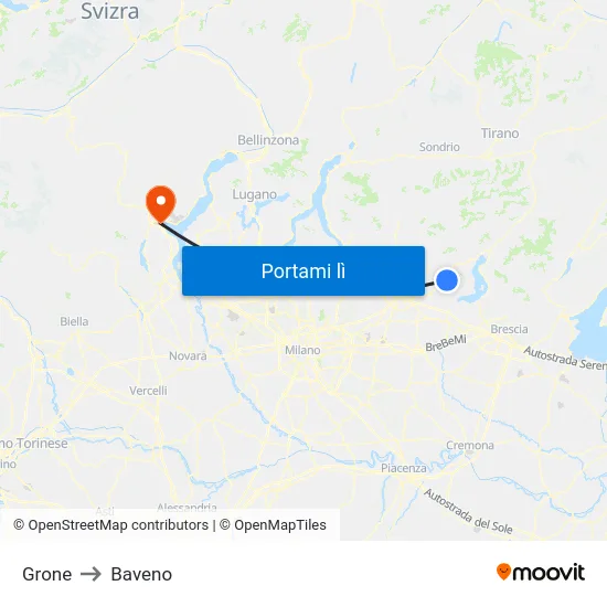Grone to Baveno map