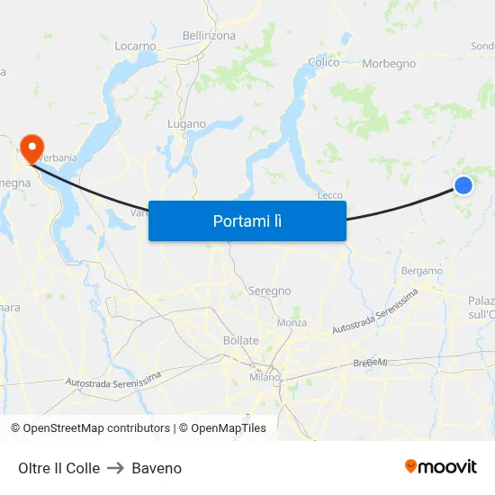 Oltre Il Colle to Baveno map