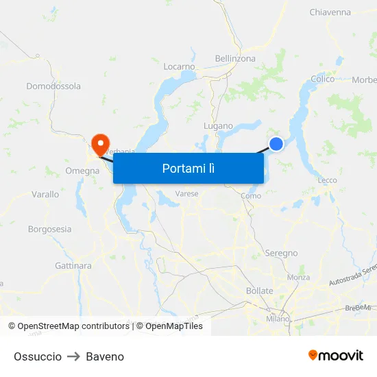 Ossuccio to Baveno map