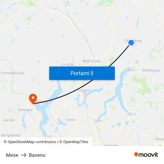 Mese to Baveno map