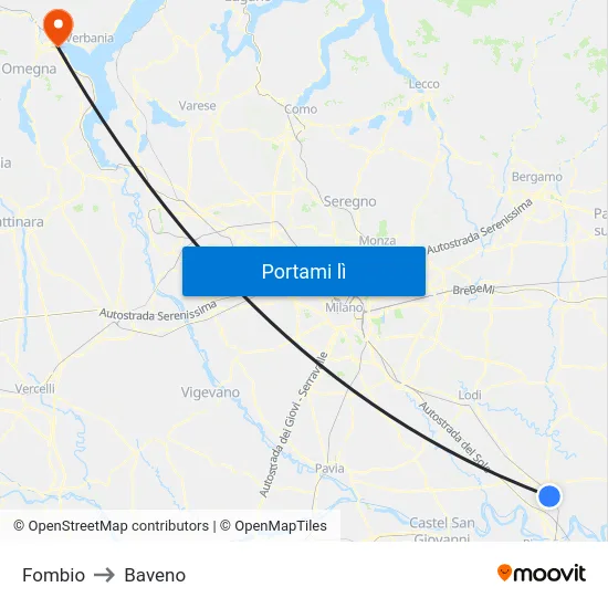 Fombio to Baveno map