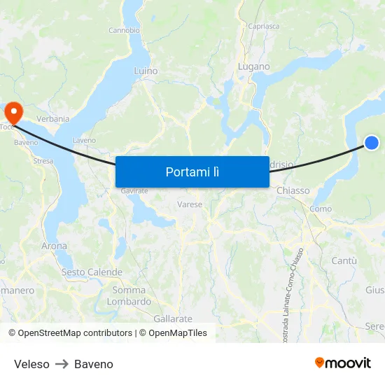 Veleso to Baveno map