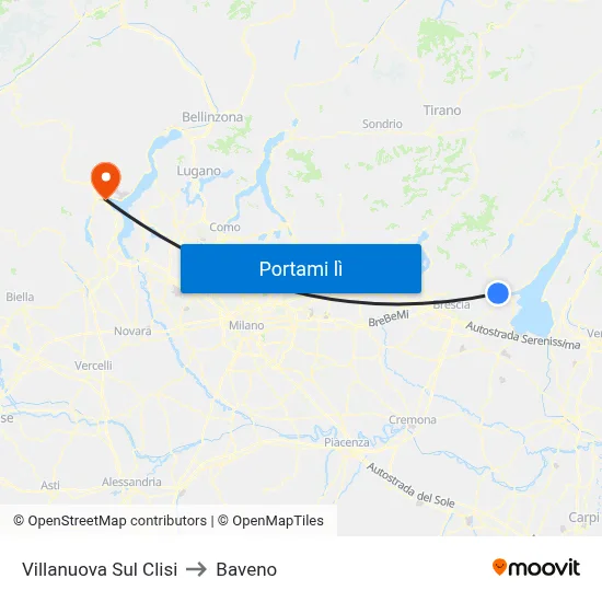 Villanuova Sul Clisi to Baveno map