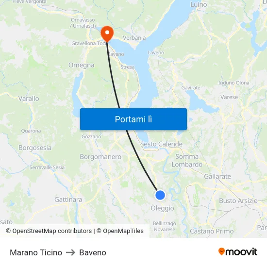 Marano Ticino to Baveno map