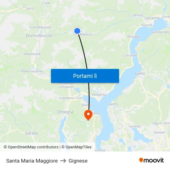 Santa Maria Maggiore to Gignese map