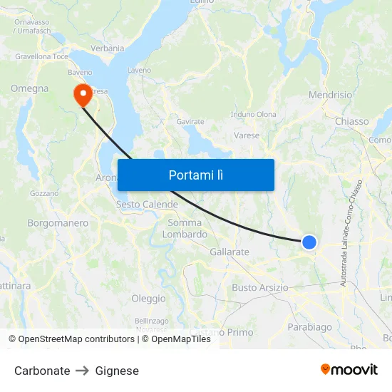 Carbonate to Gignese map