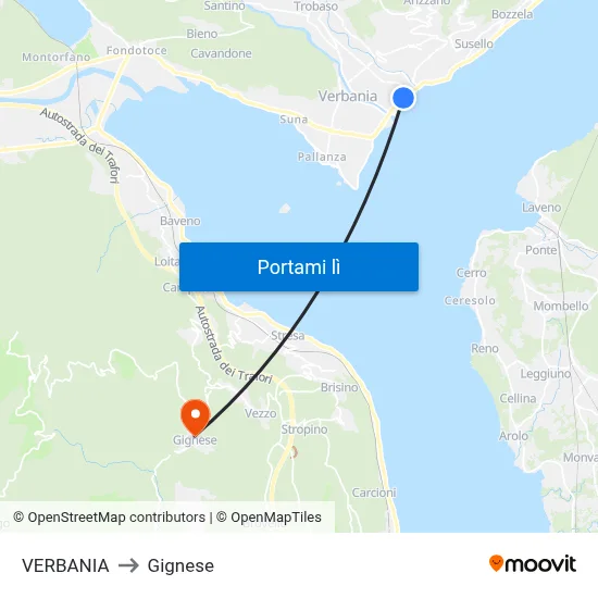 VERBANIA to Gignese map