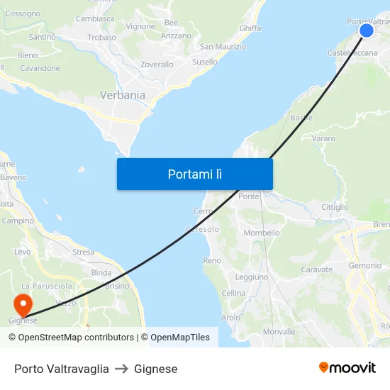 Porto Valtravaglia to Gignese map
