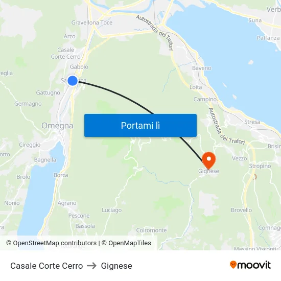 Casale Corte Cerro to Gignese map