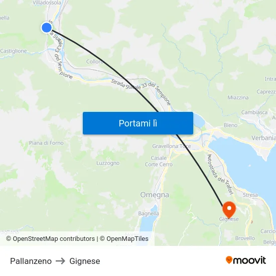 Pallanzeno to Gignese map