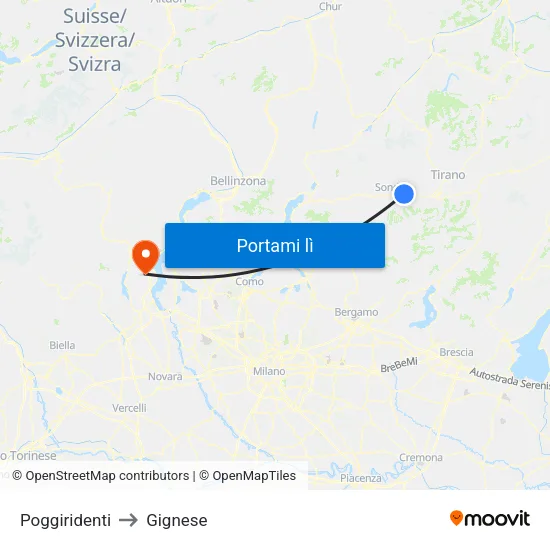 Poggiridenti to Gignese map