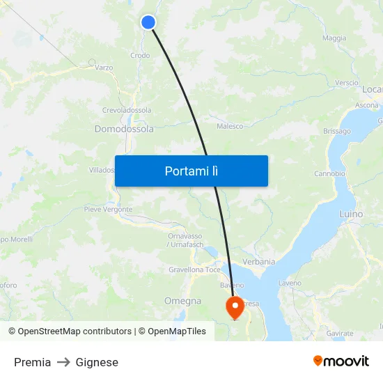 Premia to Gignese map