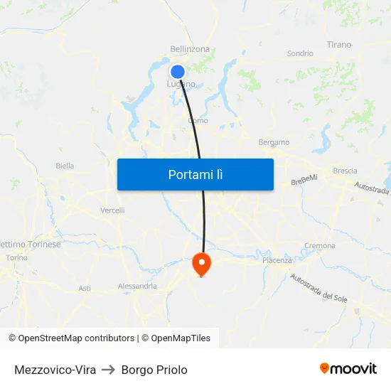 Mezzovico-Vira to Borgo Priolo map