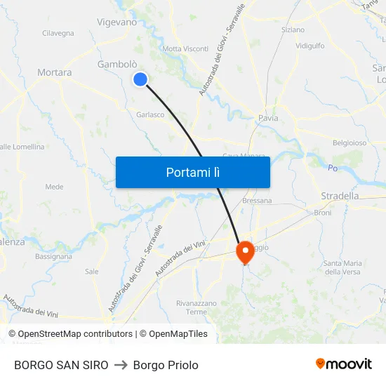 BORGO SAN SIRO to Borgo Priolo map