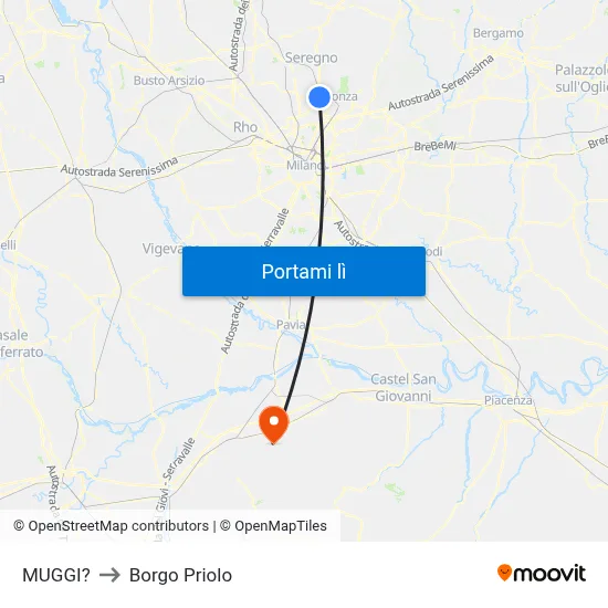 MUGGI? to Borgo Priolo map