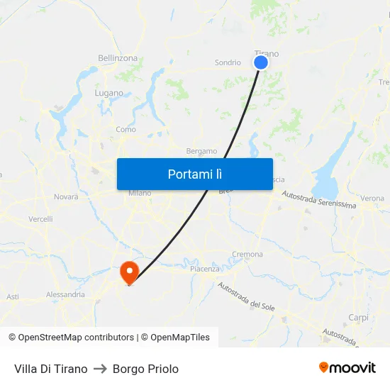 Villa Di Tirano to Borgo Priolo map