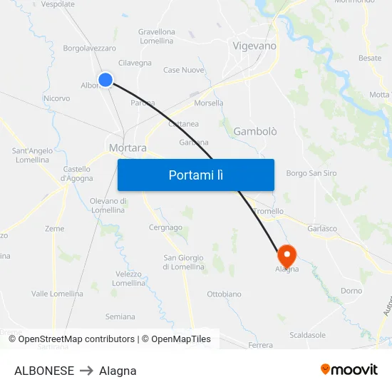 ALBONESE to Alagna map