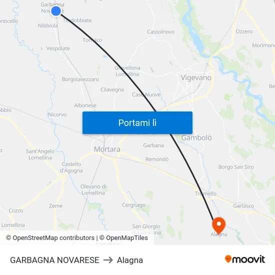 GARBAGNA NOVARESE to Alagna map