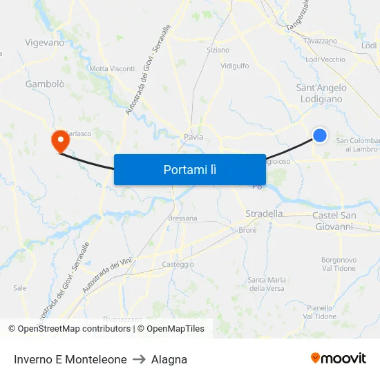 Inverno E Monteleone to Alagna map