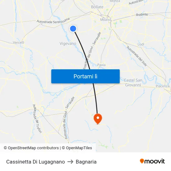 Cassinetta Di Lugagnano to Bagnaria map