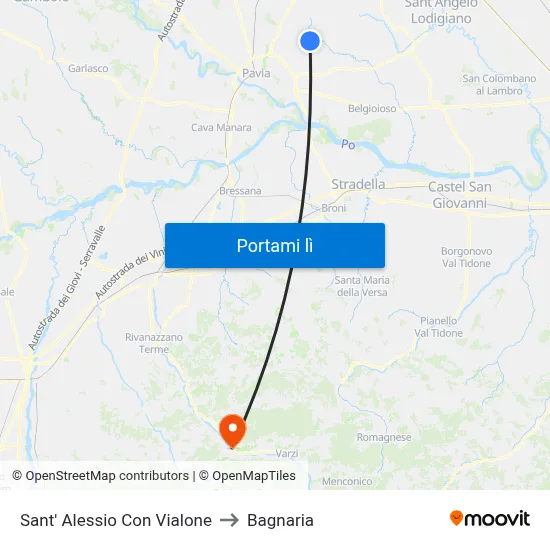 Sant' Alessio Con Vialone to Bagnaria map