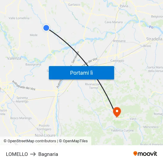 LOMELLO to Bagnaria map