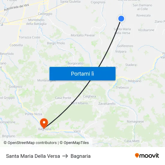 Santa Maria Della Versa to Bagnaria map
