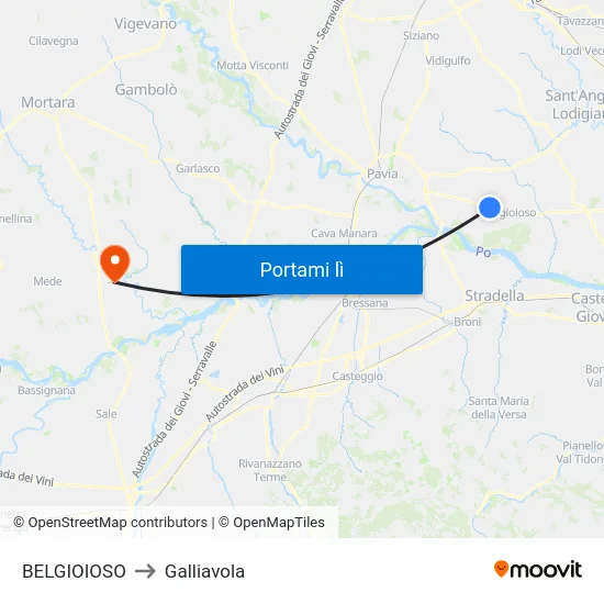 BELGIOIOSO to Galliavola map